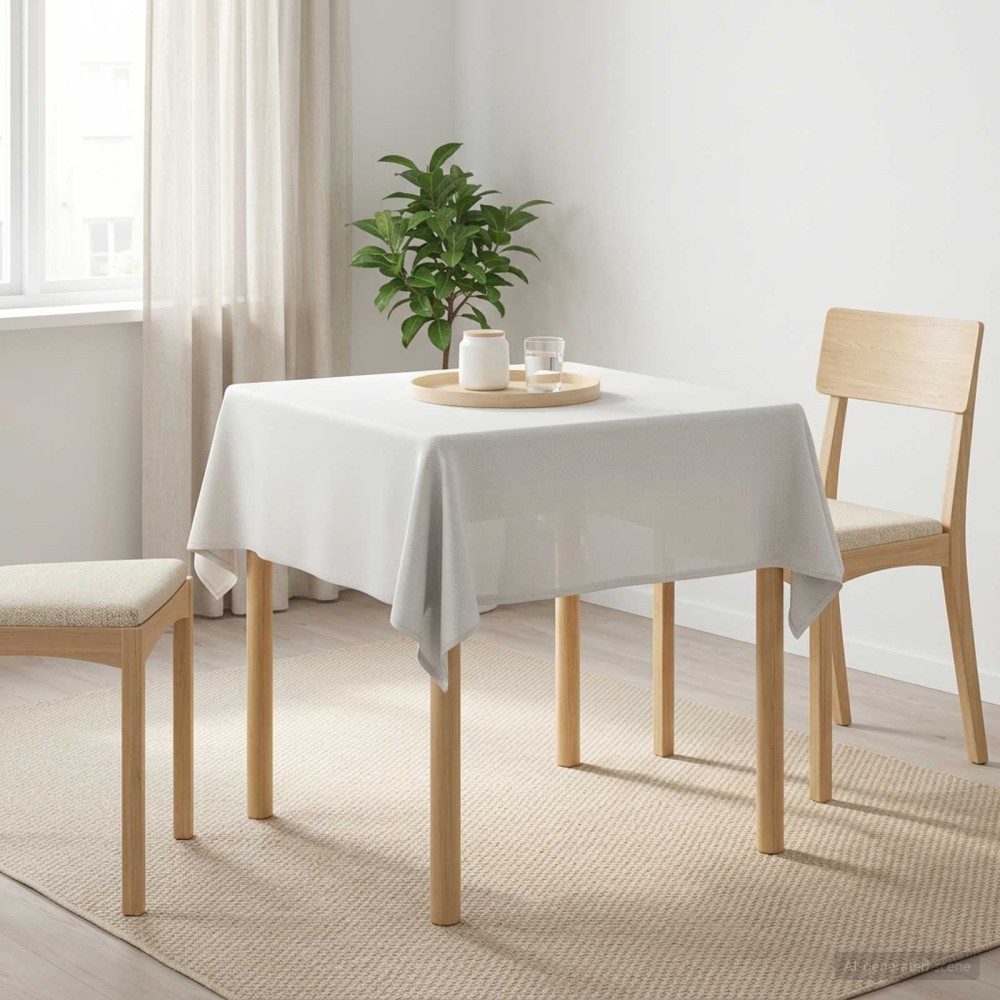vidaXL Ύφασμα Τραπέζης τετράγωνο Λευκό 90 x 90 cm
