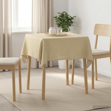 vidaXL Ύφασμα Τραπέζης τετράγωνο Λευκό κρεμ 110 x 110 cm