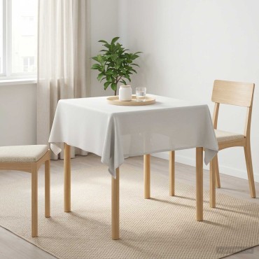 vidaXL Ύφασμα Τραπέζης τετράγωνο Λευκό 140 x 140 cm