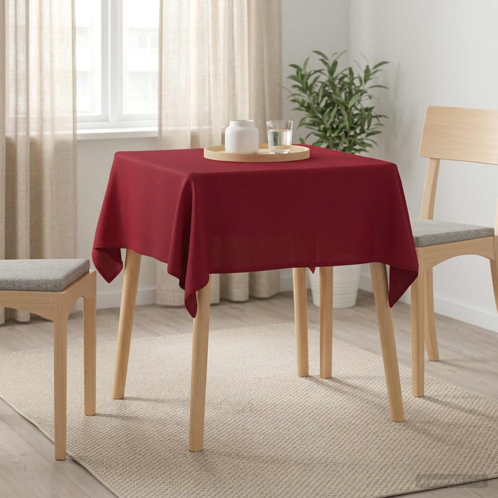 vidaXL Ύφασμα Τραπέζης τετράγωνο Κόκκινο 140 x 140 cm