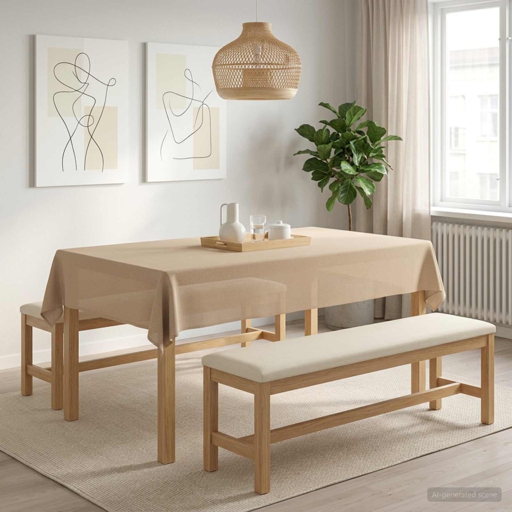vidaXL Ύφασμα Τραπέζης Ορθογώνιος Μπεζ 140 x 200 cm