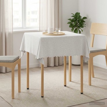 vidaXL Ύφασμα Τραπέζης τετράγωνο Λευκό 110 x 110 cm