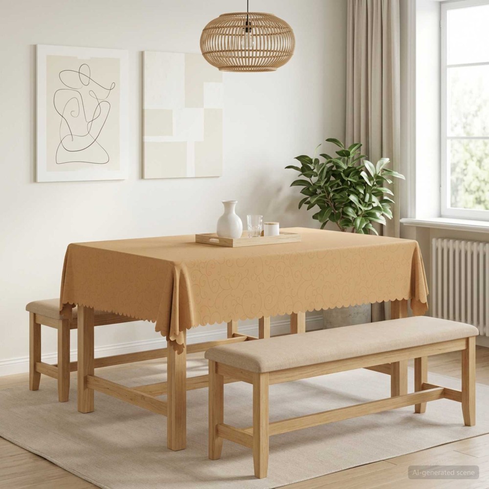 vidaXL Ύφασμα Τραπέζης Ορθογώνιος Μπεζ 140 x 160 cm