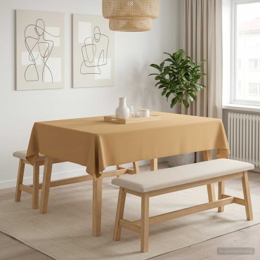 vidaXL Ύφασμα Τραπέζης 5 τμχ. Ορθογώνιος Μπεζ 140 x 160 cm Πολυεστέρας
