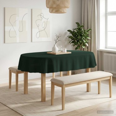 vidaXL Ύφασμα Τραπέζης 5 τμχ. Σκούρο Πράσινο 160 x 220 cm Πολυεστέρας