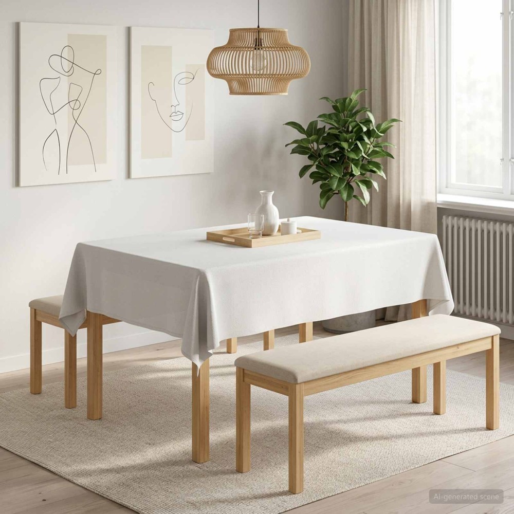 vidaXL Ύφασμα Τραπέζης 5 τμχ. Ορθογώνιος Λευκό 140 x 180 εκ.