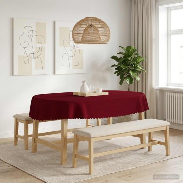 vidaXL Ύφασμα Τραπέζης 5 τμχ. Ωοειδής Κόκκινο 160 x 220 cm