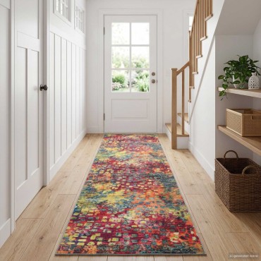 vidaXL Χαλί Runner LESAKA πολύχρωμο 50x200cm Διαμαντένιο βελούδο