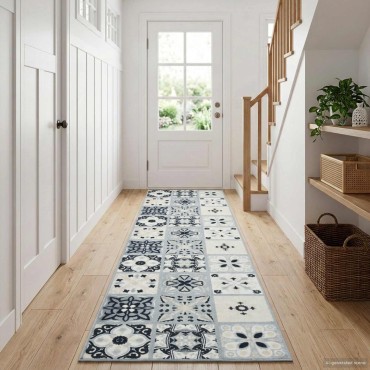vidaXL Χαλί Runner ORIZ 1150 gsm Γκρι και Μαύρο
