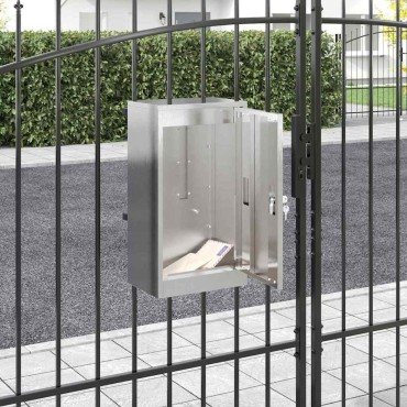vidaXL γραμματοκιβώτιο Ασημί 30 x 20 x 55 εκ. Ανοξείδωτο ατσάλι