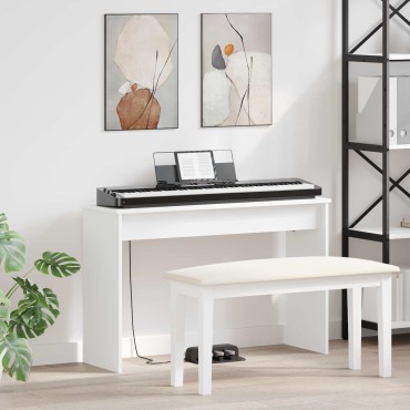 vidaXL Βάση Πληκτρολογίου Λευκό 100 x 32 x 64 εκ Επεξεργασμένο Ξύλο