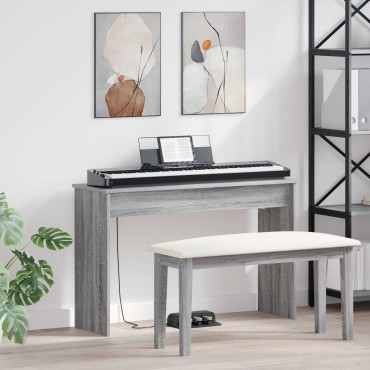 vidaXL Βάση Πληκτρολογίου Γκρίζο Σονομα 100 x 32 x 64 εκ