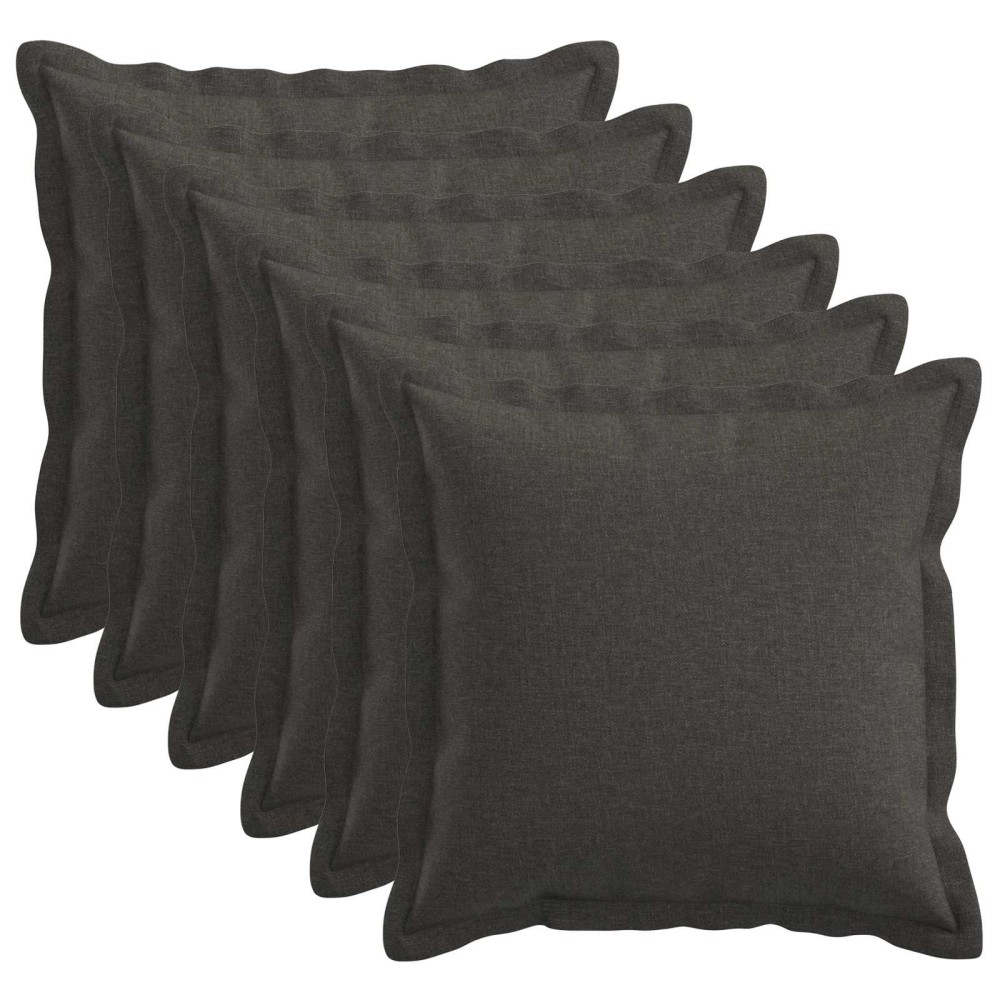 vidaXL Κάλυμμα Μαξιλαριού 6 pcs HOUTEN Σκούρο Γκρι 40 x 40 cm