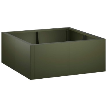 vidaXL Τοίχος Στήριξης 4 τμχ. 100 x 100 x 30 cm Ατσάλι Λαδί