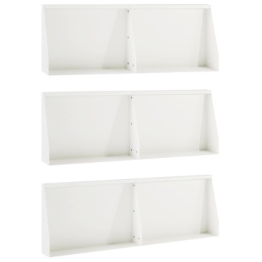 vidaXL Τοίχος Στήριξης 6 τμχ. 60 x 12 x 40 cm Ατσάλι Λευκό