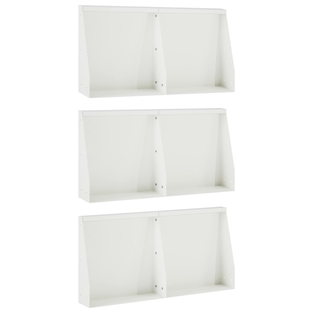 vidaXL Τοίχος Στήριξης 6 τμχ. 40 x 12 x 40 εκ. Ατσάλι Λευκό