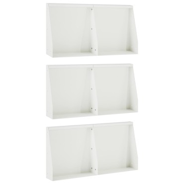 vidaXL Τοίχος Στήριξης 6 τμχ. 40 x 12 x 40 εκ. Ατσάλι Λευκό