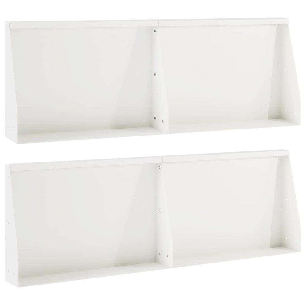vidaXL Τοίχος Στήριξης 4 τμχ. 60 x 12 x 50 εκ. Ατσάλι Λευκό