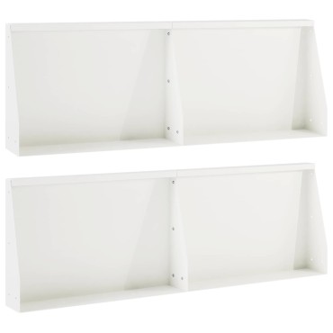 vidaXL Τοίχος Στήριξης 4 τμχ. 60 x 12 x 50 εκ. Ατσάλι Λευκό
