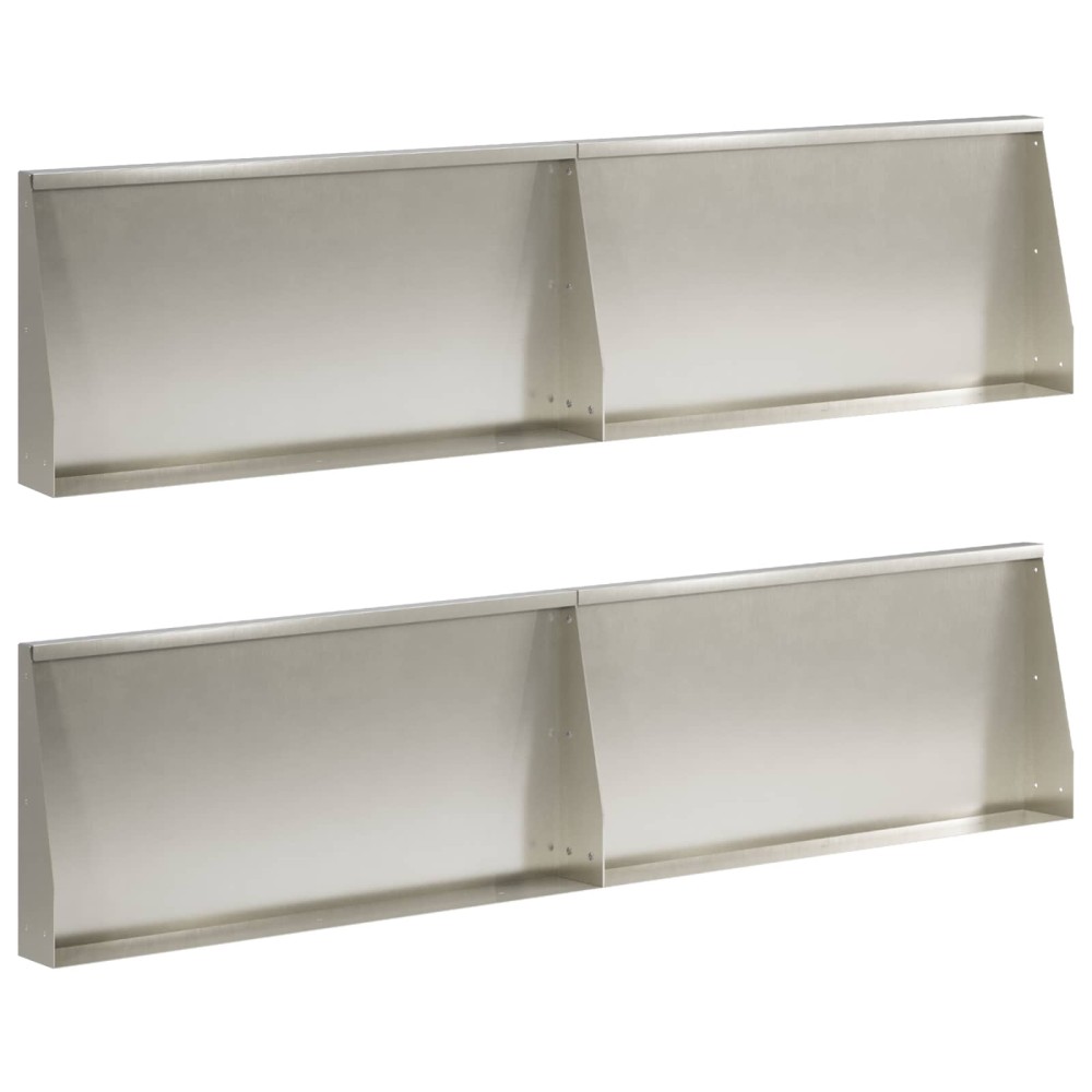 vidaXL Τοίχος Στήριξης 4 τμχ. 80 x 12 x 40 εκ. Ανοξείδωτο Ατσάλι Ασημί