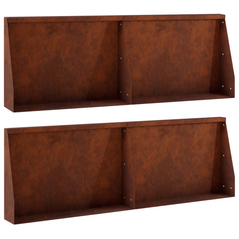 vidaXL Τοίχος Στήριξης 4 τμχ. 60 x 12 x 30 εκ Σκ rusty