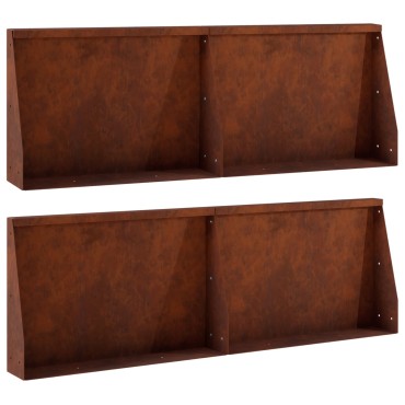 vidaXL Τοίχος Στήριξης 4 τμχ. 60 x 12 x 30 εκ Σκ rusty