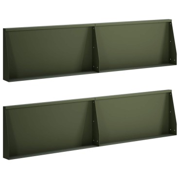 vidaXL Τοίχος Στήριξης 4 τμχ. 80 x 12 x 50 εκ. Ατσάλι Λαδί