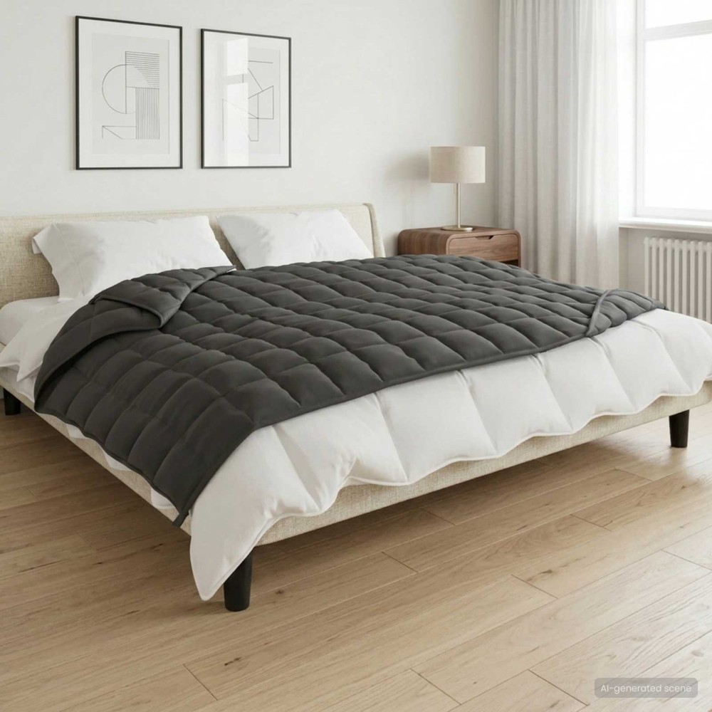 vidaXL Βάρος Κουβέρτα Ανθρακί 152 x 203 cm 7 kg 100% Βαμβάκι 205T