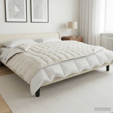vidaXL Βάρος Κουβέρτα Λευκό 152 x 203 cm 7 kg 100% Βαμβάκι 205T