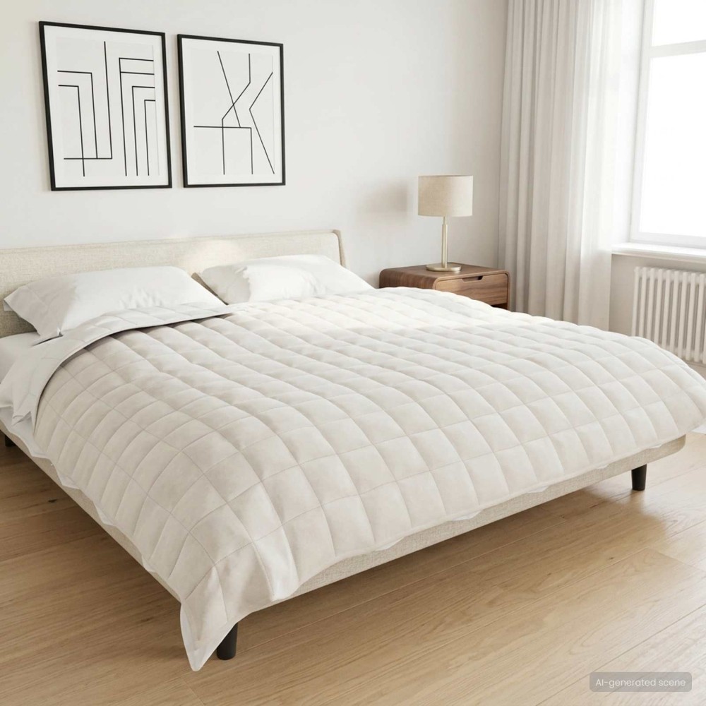 vidaXL Βάρος Κουβέρτα Λευκό 235 x 290 cm 15 kg 100% Βαμβάκι 205T