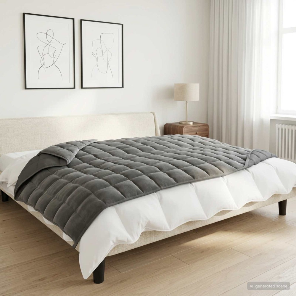 vidaXL Βάρος Κουβέρτα Ανθρακί 122 x 183 cm 9 kg 100% Βαμβάκι 205T