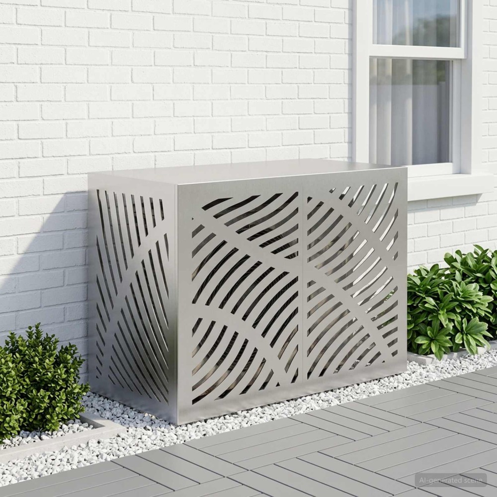 vidaXL Κάλυμμα κλιματιστικού Ασημί 100 x 50 x 70 cm Ανοξείδωτο Ατσάλι