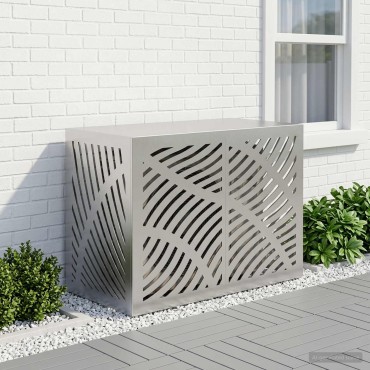 vidaXL Κάλυμμα κλιματιστικού Ασημί 100 x 50 x 70 cm Ανοξείδωτο Ατσάλι