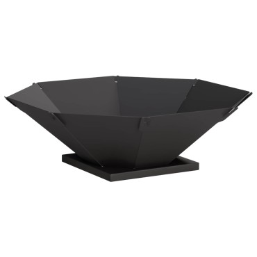 vidaXL Φωτιά Μαύρο 70,5 x 70,5 x 21,5 εκ. Ατσάλι