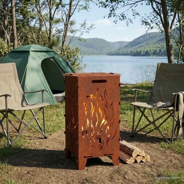 vidaXL Φωτιά Σκ rusty 47 x 38 x 75 εκ. Ατσάλι Σκληρυθέν στον Αέρα