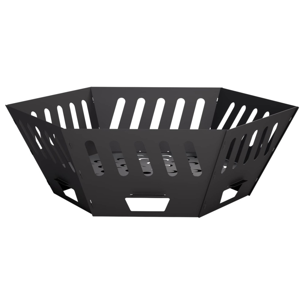 vidaXL Φωτιά Μαύρο 80 x 80 x 28 cm Ατσάλι