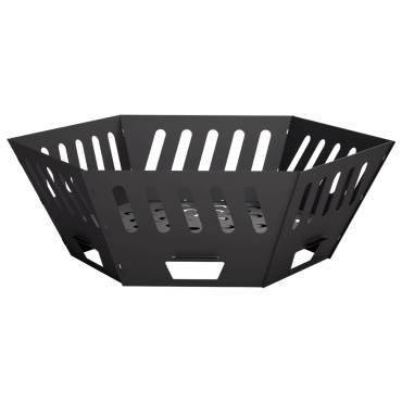 vidaXL Φωτιά Μαύρο 80 x 80 x 28 cm Ατσάλι