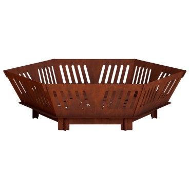 vidaXL Φωτιά Σκ rusty 60 x 60 x 18 εκ Ατσάλι Σκληρυθέν στον Αέρα
