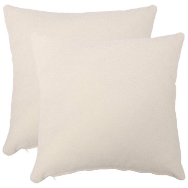 vidaXL Κάλυμμα Μαξιλαριού 2 pcs HEERLEN Κρεμ 35 x 35 cm Μπουκλέ
