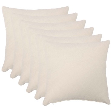 vidaXL Κάλυμμα Μαξιλαριού 6 pcs HEERLEN Κρεμ 35 x 35 cm Μπουκλέ