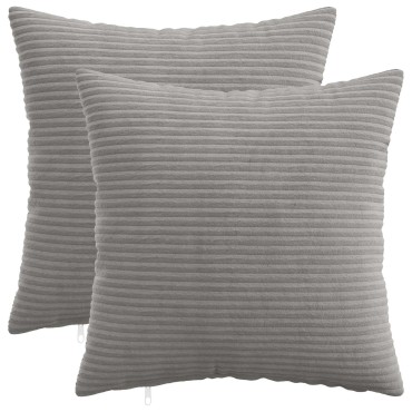 vidaXL Κάλυμμα Μαξιλαριού 2 pcs HEERLEN Ανοιχτό γκρι 40 x 40 cm