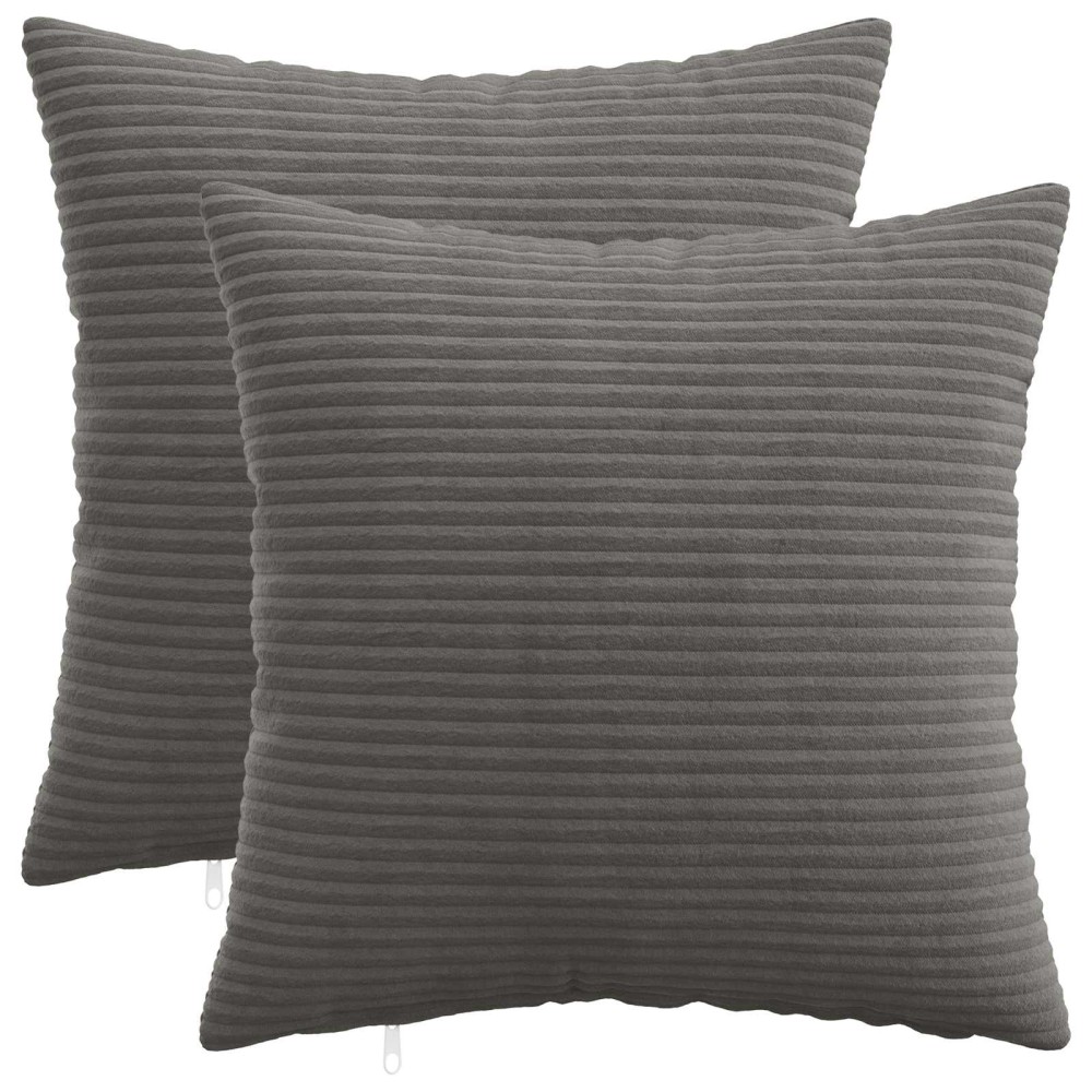 vidaXL Κάλυμμα Μαξιλαριού 2 pcs HEERLEN Σκούρο Γκρι 40 x 40 cm