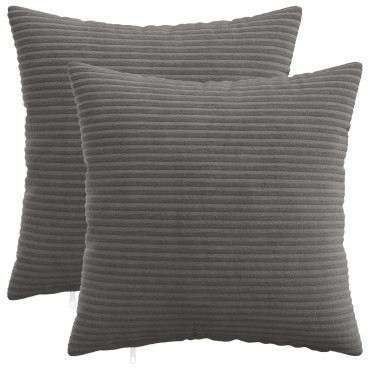 vidaXL Κάλυμμα Μαξιλαριού 2 pcs HEERLEN Σκούρο Γκρι 40 x 40 cm