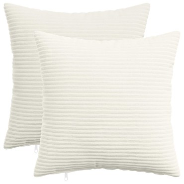 vidaXL Κάλυμμα Μαξιλαριού 2 pcs HEERLEN Κρεμ 40 x 40 cm κορντουρόι