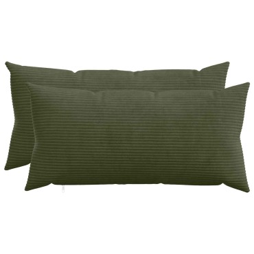 vidaXL Κάλυμμα Μαξιλαριού 2 pcs HEERLEN Πράσινο 40 x 80 cm κορντουρόι