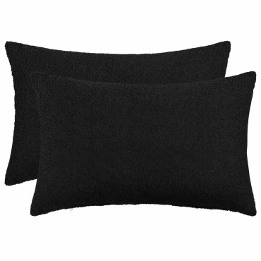 vidaXL Κάλυμμα Μαξιλαριού 2 pcs HEERLEN Μαύρο 50 x 70 cm Μπουκλέ