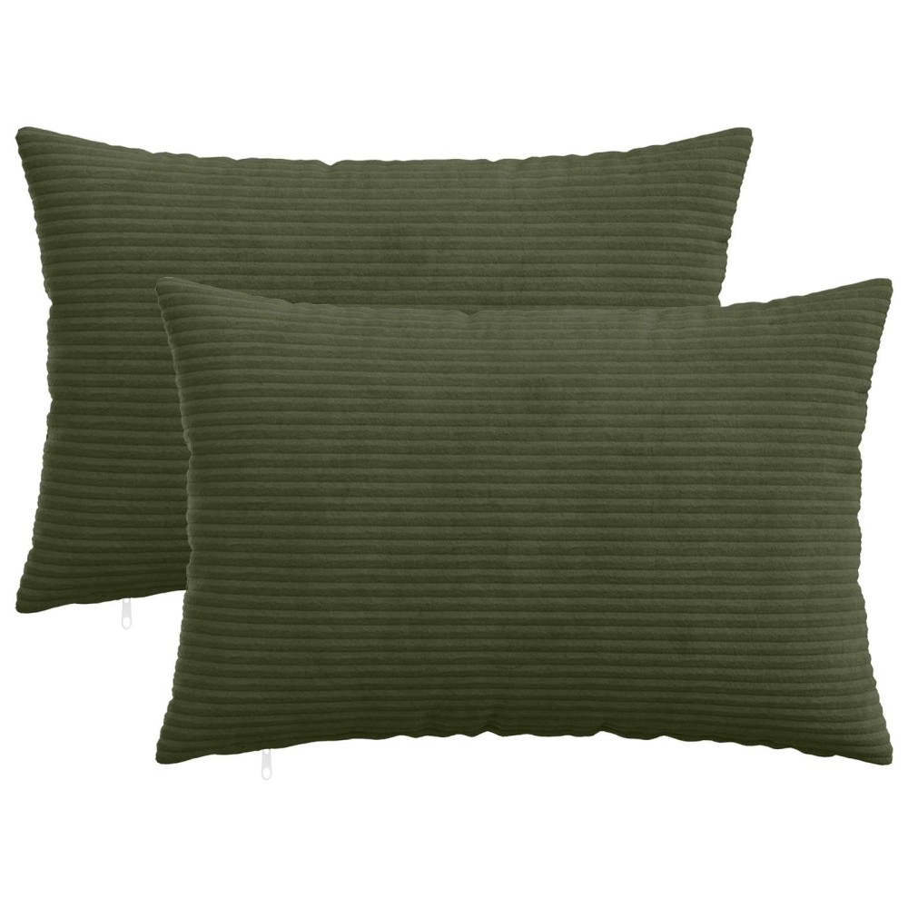 vidaXL Κάλυμμα Μαξιλαριού 2 pcs HEERLEN Πράσινο 50 x 80 cm κορντουρόι