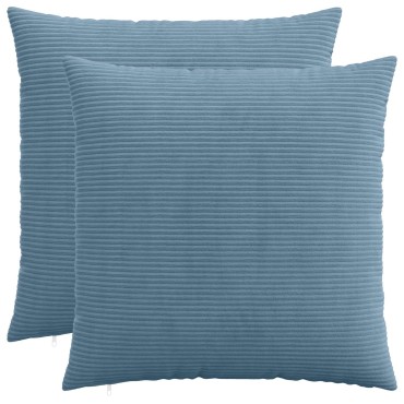 vidaXL Κάλυμμα Μαξιλαριού 2 pcs HEERLEN Μπλε 60 x 60 cm κορντουρόι