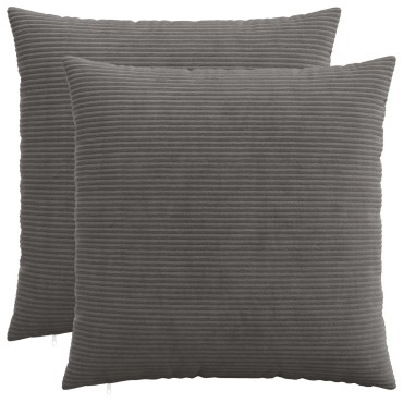 vidaXL Κάλυμμα Μαξιλαριού 2 pcs HEERLEN Σκούρο Γκρι 80 x 80 cm