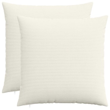 vidaXL Κάλυμμα Μαξιλαριού 2 pcs HEERLEN Κρεμ 80 x 80 cm κορντουρόι